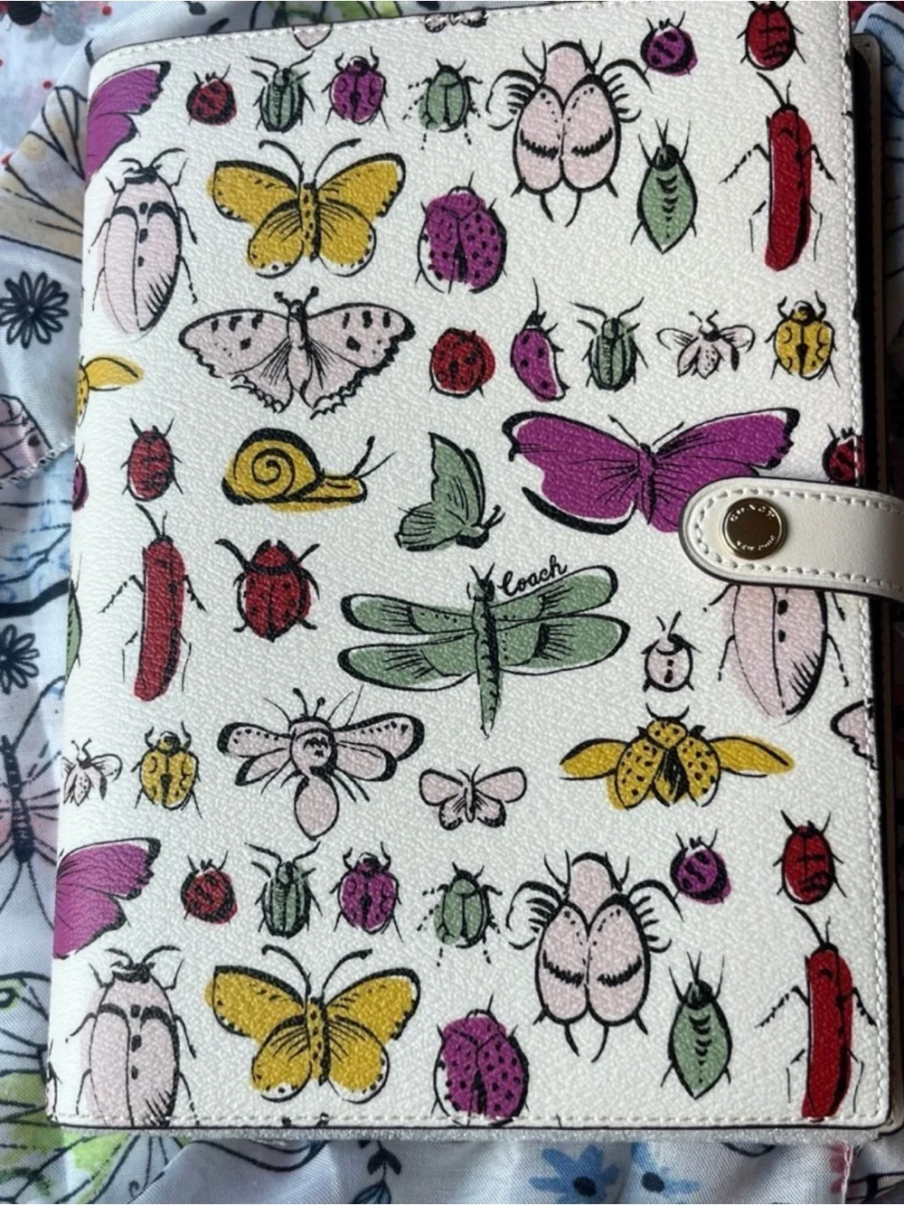 🪲🐜🦋🐌 COACH NOTEBOOK WITH CREATURE PRINT 🐞🦟🪳🦗 NWT 🪲🦋🐌🪳